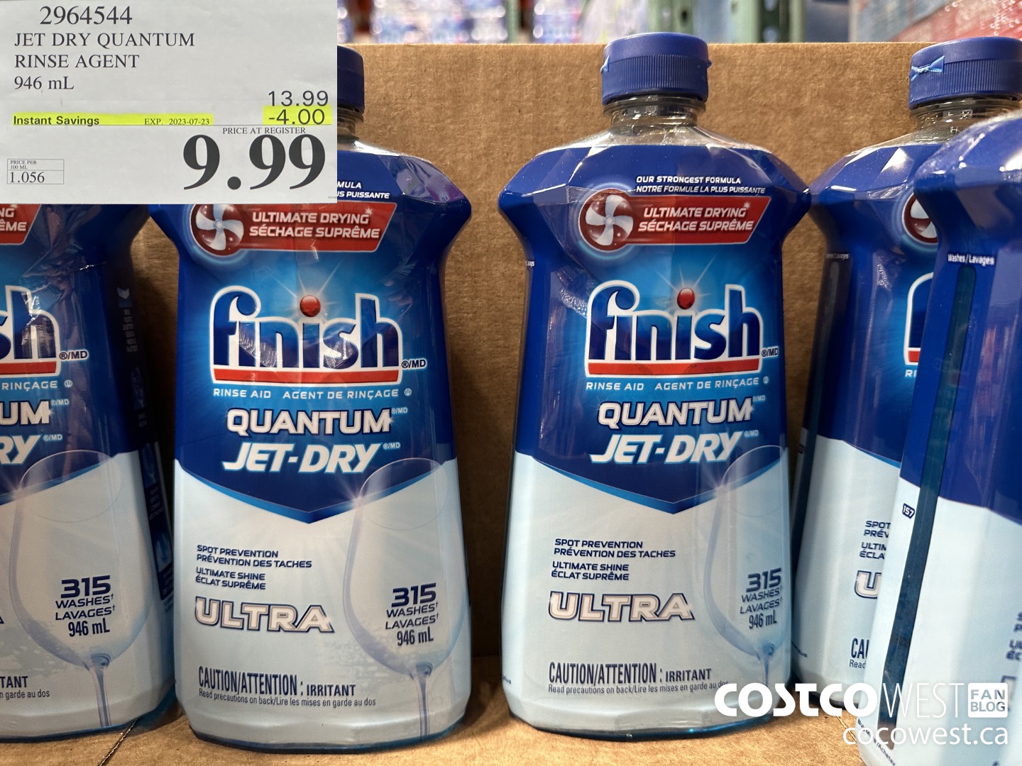 2964544 JET DRY ULTRA RINSE AGENT 946 mL ($4.00 INSTANT SAVINGS EXPIRES ON 2023-07-23) $9.99