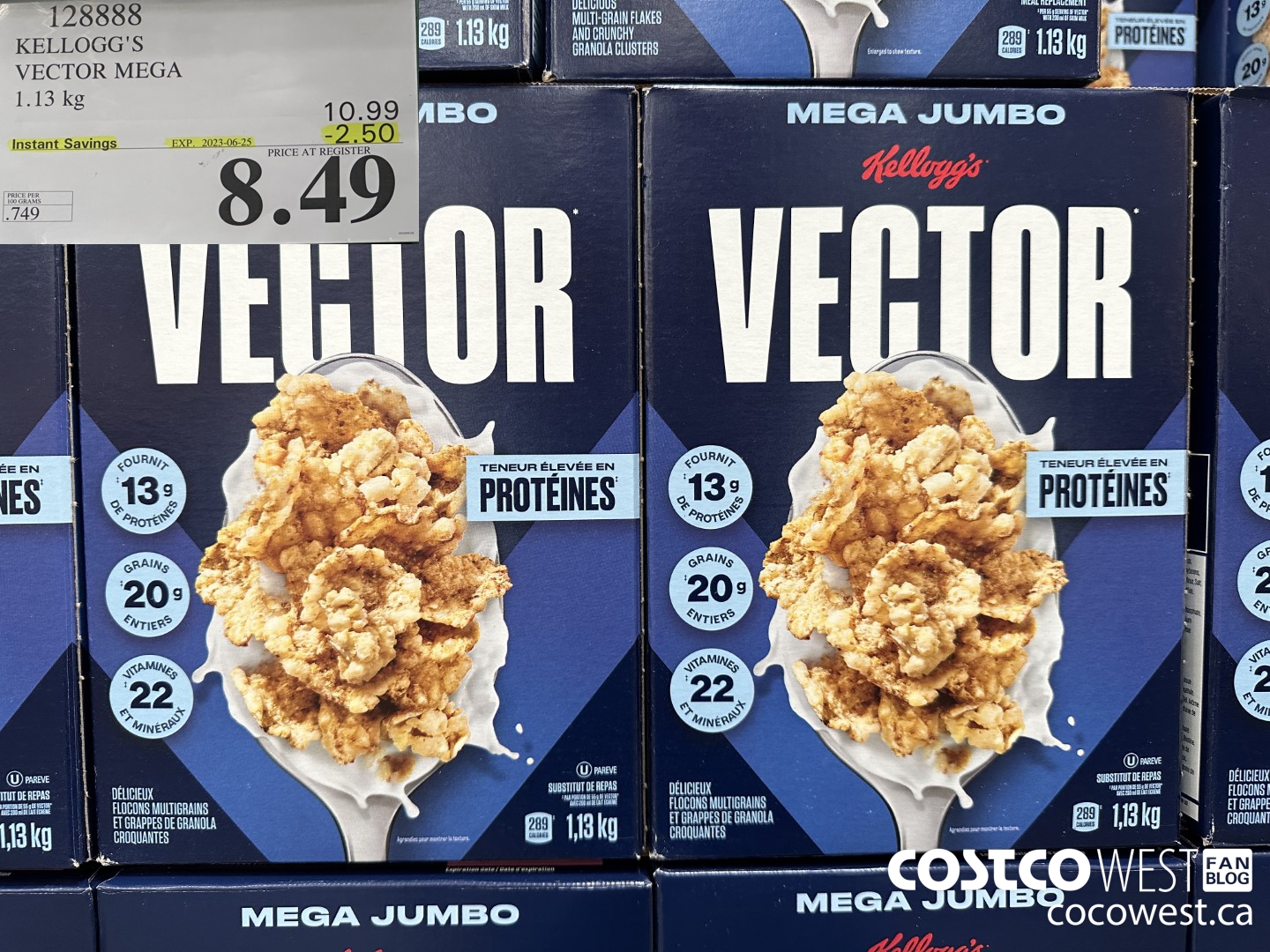 128888 KELLOGGS VECTOR MEGA 1.13KG ($2.50 INSTANT SAVINGS EXPIRES ON 2023-06-25) $8.49