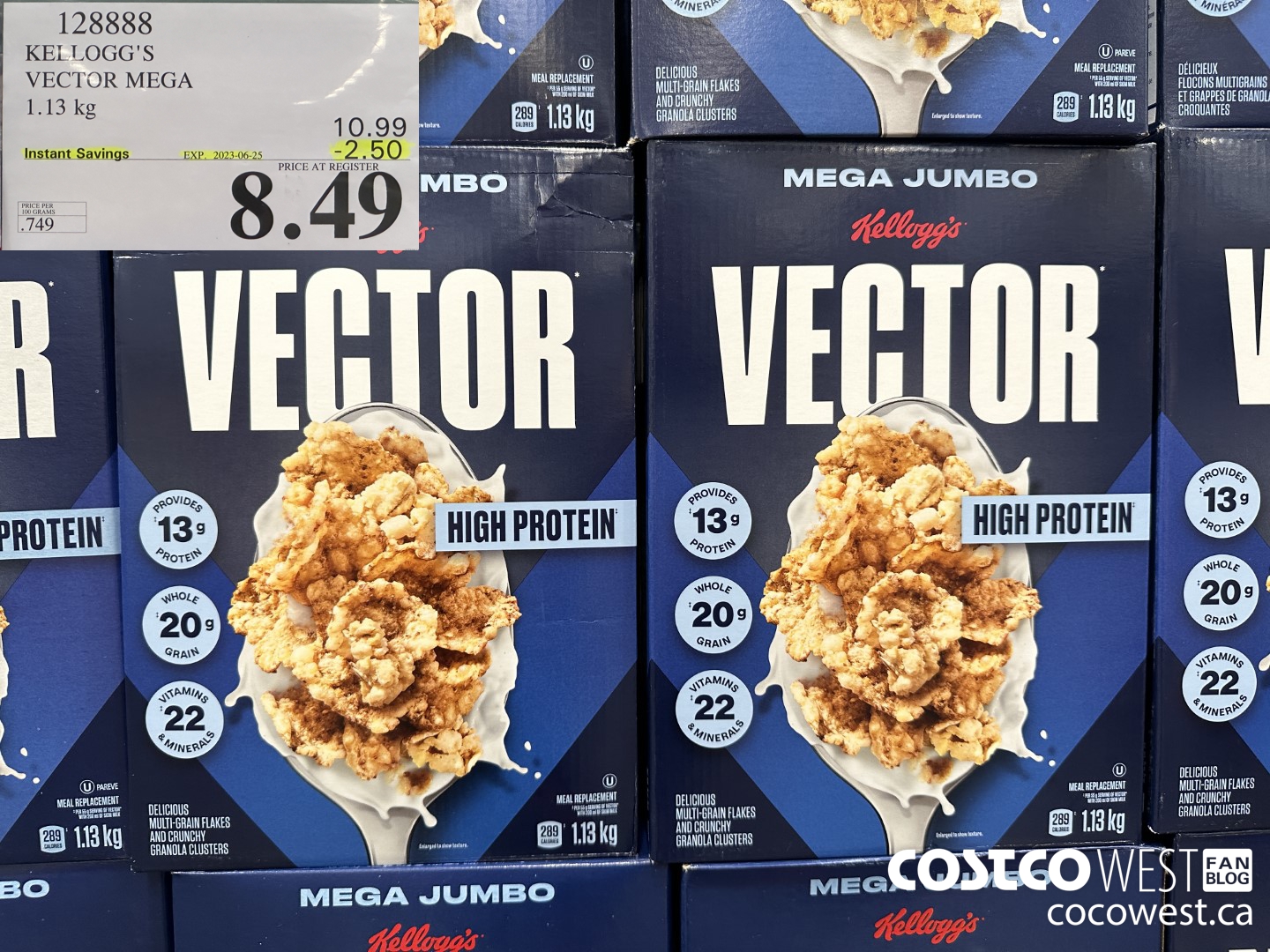 128888 KELLOGGS VECTOR MEGA 1.13KG ($2.50 INSTANT SAVINGS EXPIRES ON 2023-06-25) $8.49