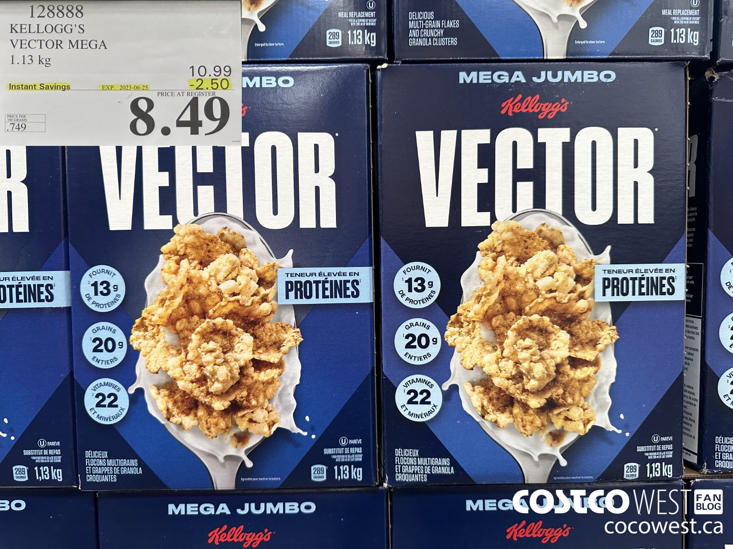 128888 KELLOGGS VECTOR MEGA 1.13KG ($2.50 INSTANT SAVINGS EXPIRES ON 2023-06-25) $8.49