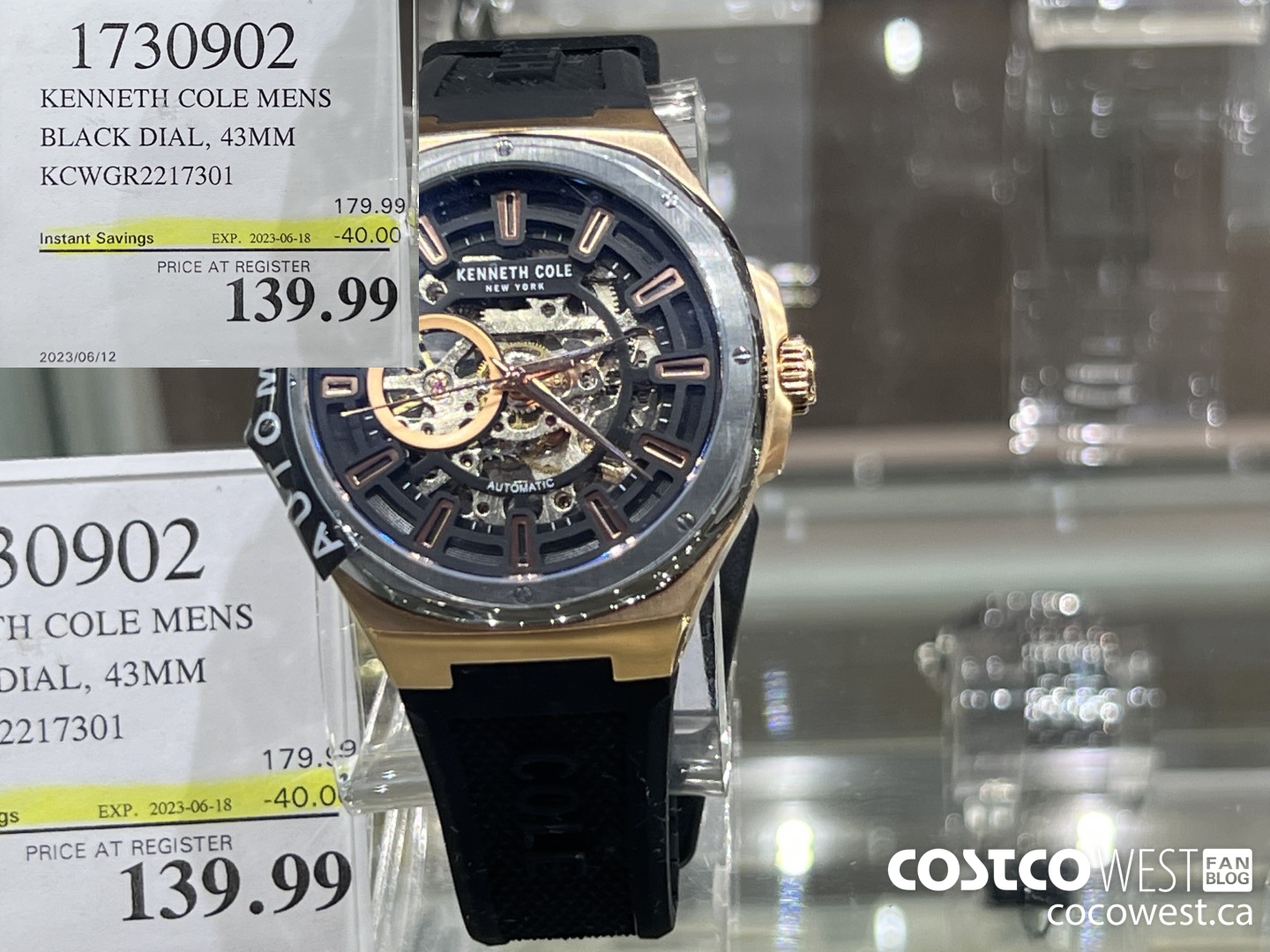 1730902 KENNETH COLE MENS BLACK DIAL, 43MM KCWGR2217301 ($40.00 INSTANT SAVINGS EXPIRES ON 2023-06-18) $139.99