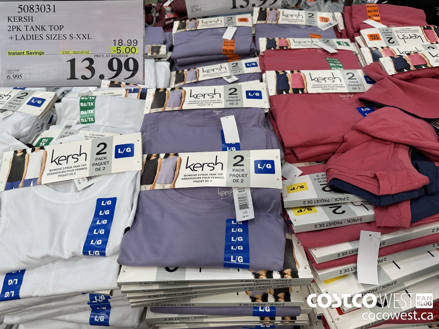 5083031 KERSH 2PK TANK TOP LADIES SIZES S-XXL ($5.00 INSTANT SAVINGS EXPIRES ON 2023-07-02) $13.99