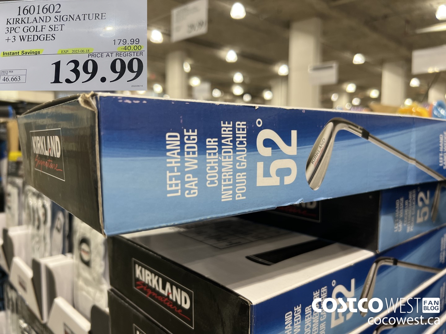 1601602 KIRKLAND SIGNATURE 3PC GOLF SET +3 WEDGES ($40.00 INSTANT SAVINGS EXPIRES ON 2023-06-18) $139.99