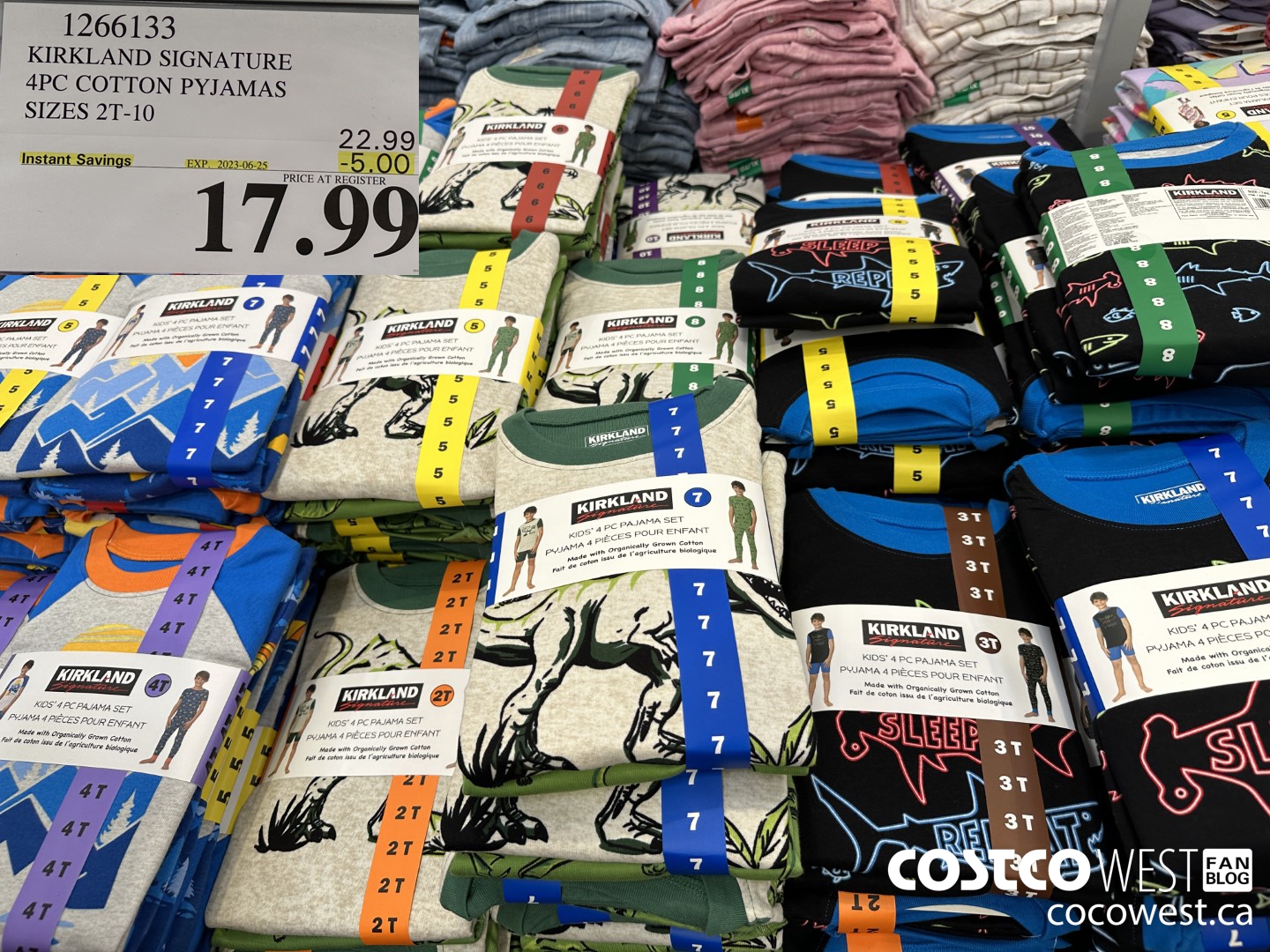 1266133 KIRKLAND SIGNATURE 4PC COTTON PYJAMAS SIZES 2T-10 ($5.00 INSTANT SAVINGS EXPIRES ON 2023-06-25) $17.99