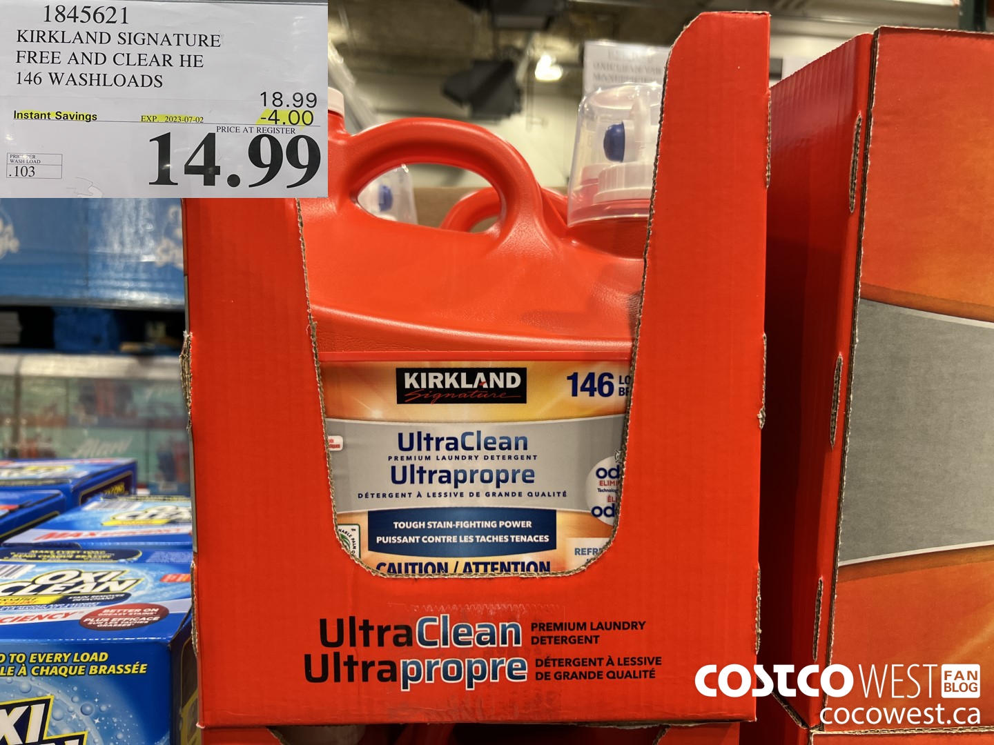 1845621 KIRKLAND SIGNATURE FREE AND CLEAR HE 5.99 L 133 WASHLOADS ($4.00 INSTANT SAVINGS EXPIRES ON 2023-07-02) $14.99