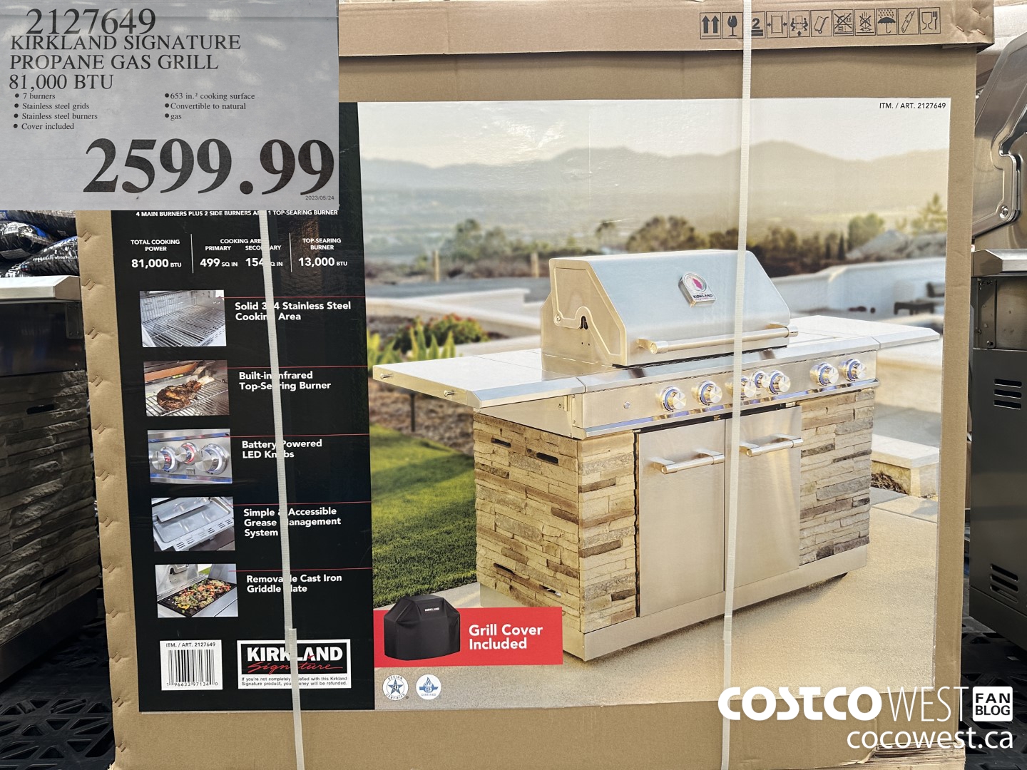 2127649 KIRKLAND SIGNATURE PROPANE GAS GRILL 81,000 BTU $2599.99