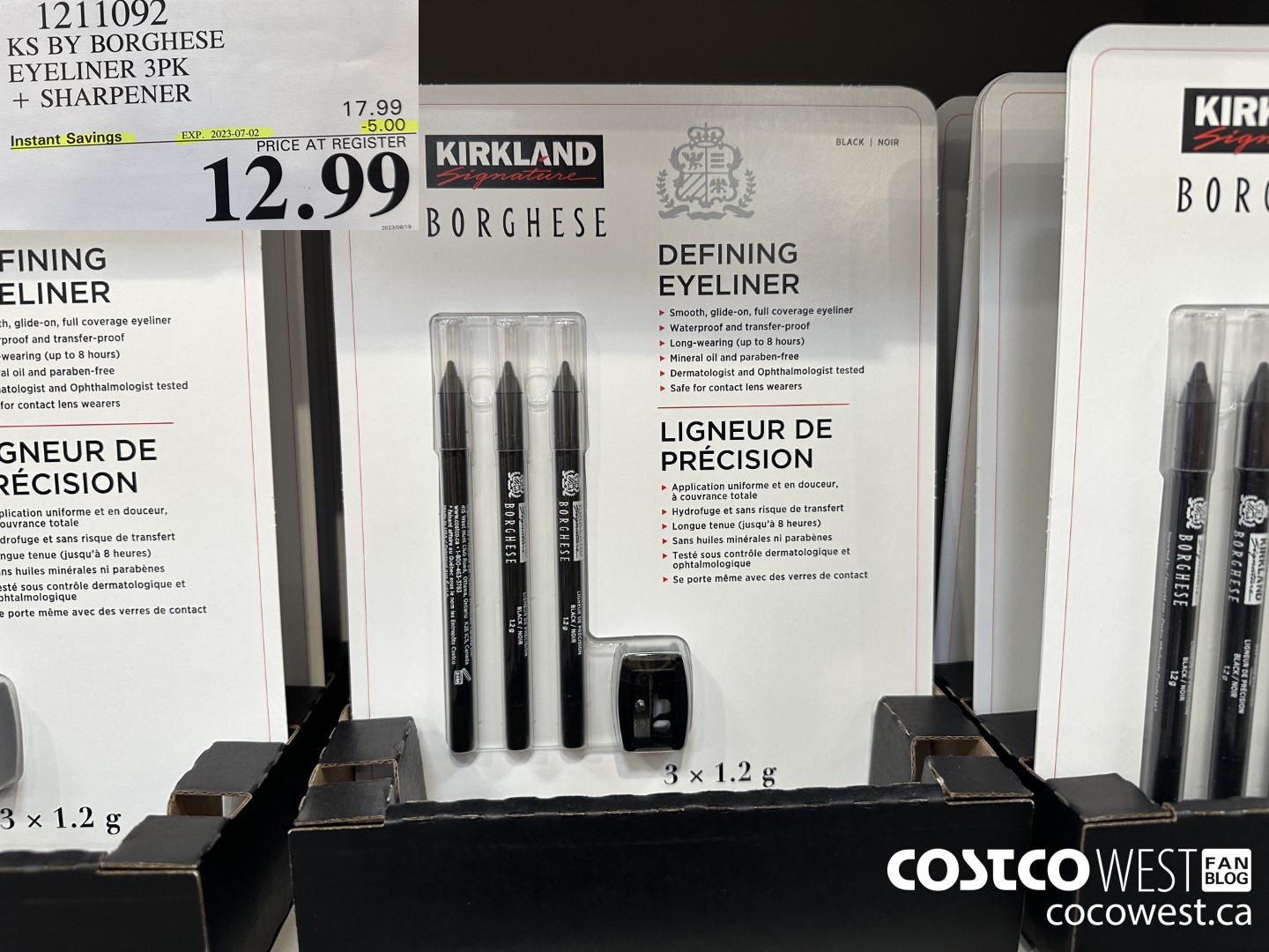 1211092 KS BY BORGHESE EYELINER 3PK + SHARPENER ($5.00 INSTANT SAVINGS EXPIRES ON 2023-07-02) $12.99