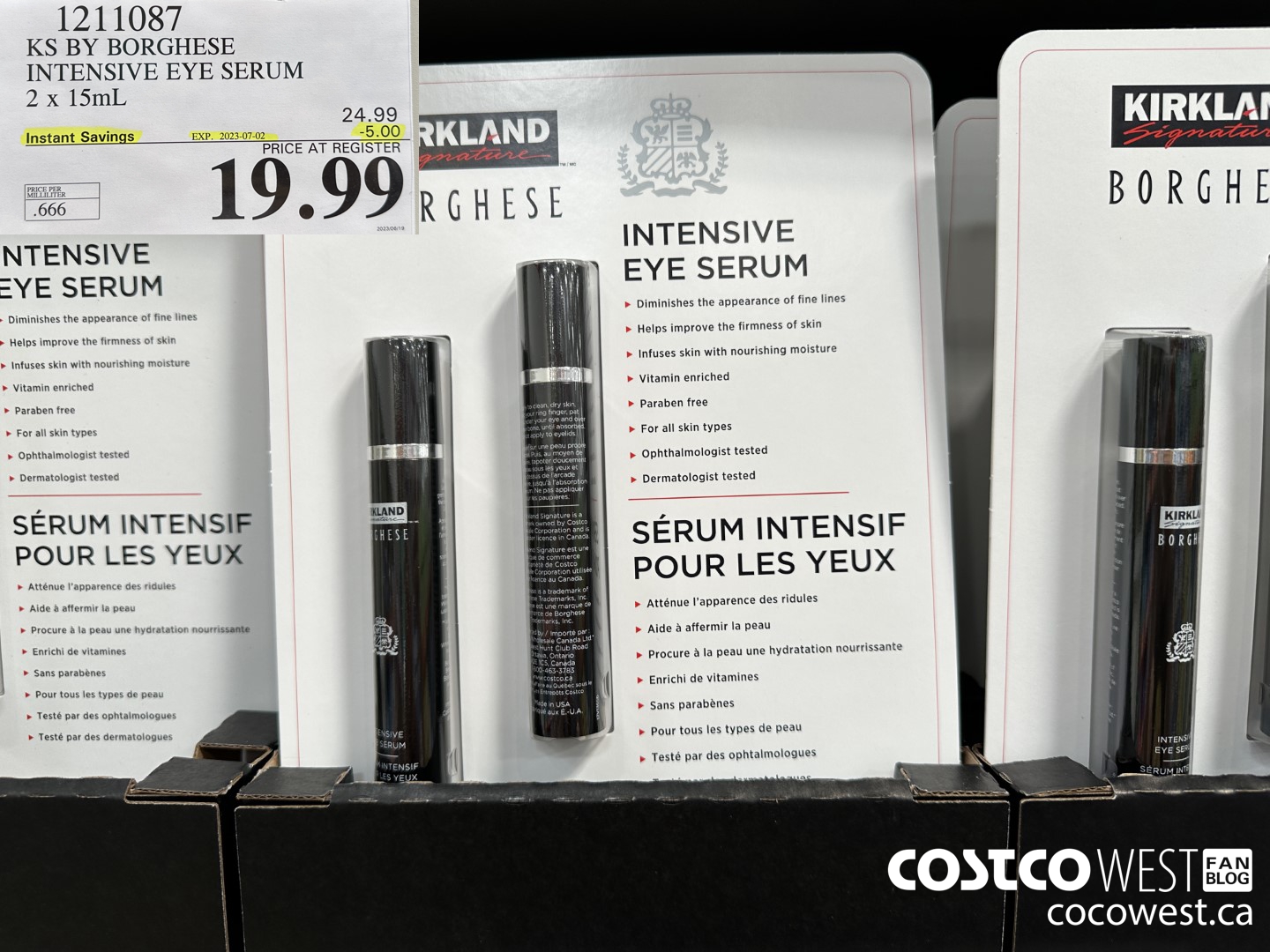 1211087 KS BY BORGHESE INTENSIVE EYE SERUM 2 x 15mL ($5.00 INSTANT SAVINGS EXPIRES ON 2023-07-02) $19.99