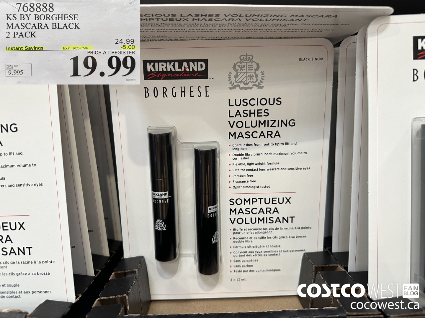 768888 KS BY BORGHESE MASCARA BLACK 2 PACK ($5.00 INSTANT SAVINGS EXPIRES ON 2023-07-02) $19.99