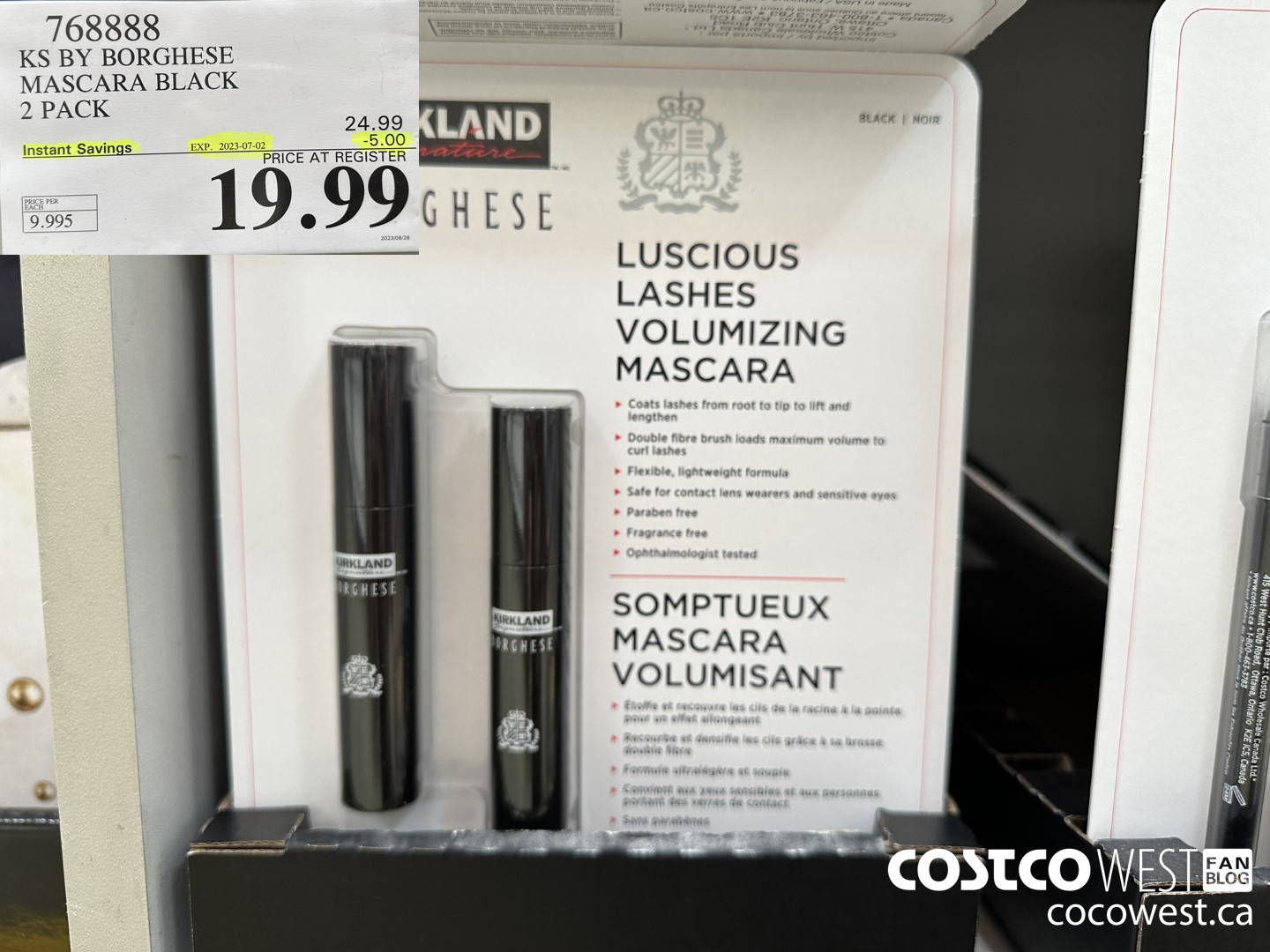 768888 KS BY BORGHESE MASCARA BLACK 2 PACK ($5.00 INSTANT SAVINGS EXPIRES ON 2023-07-02) $19.99