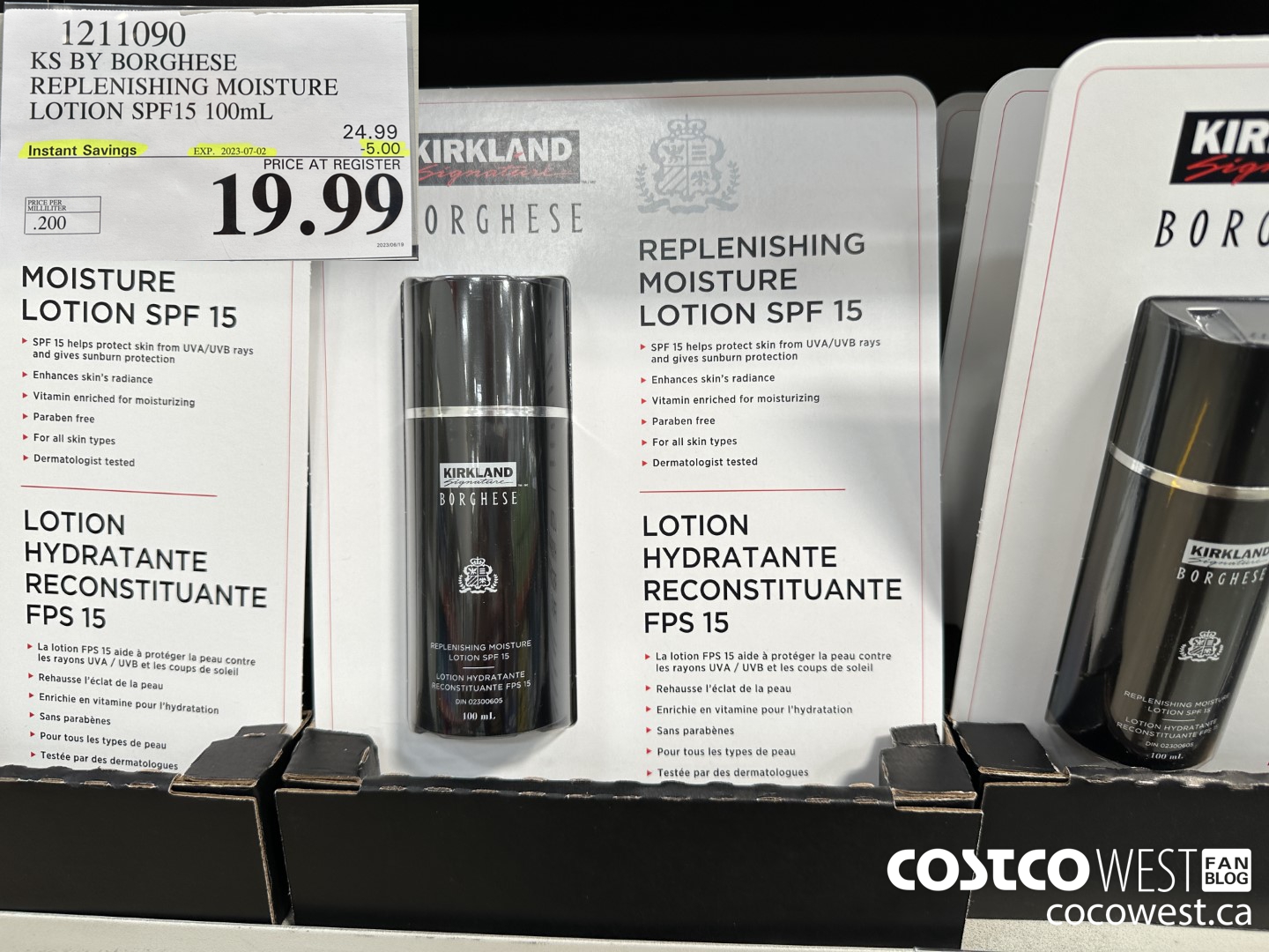 1211090 KS BY BORGHESE REPLENISHING MOISTURE LOTION SPF15 100mL ($5.00 INSTANT SAVINGS EXPIRES ON 2023-07-02) $19.99