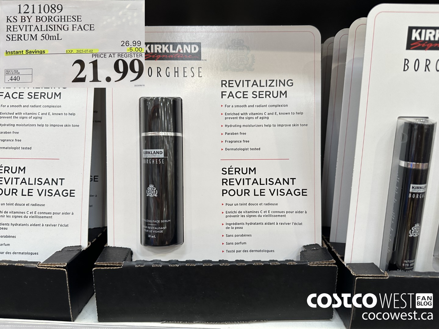 1211089 KS BY BORGHESE REVITALISING FACE SERUM 50mL ($5.00 INSTANT SAVINGS EXPIRES ON 2023-07-02) $21.99