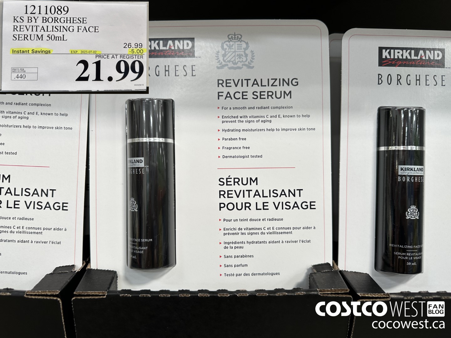 1211089 KS BY BORGHESE REVITALISING FACE SERUM 50mL ($5.00 INSTANT SAVINGS EXPIRES ON 2023-07-02) $21.99