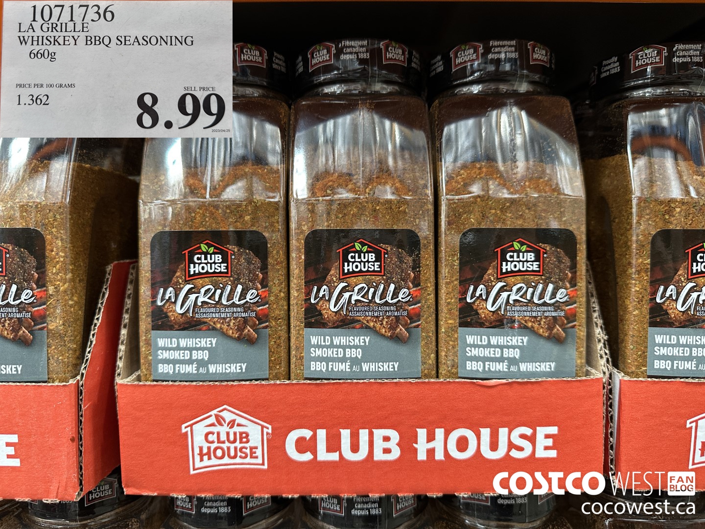 1071736 LA GRILLE WHISKEY BBQ SEASONING 660G $8.99