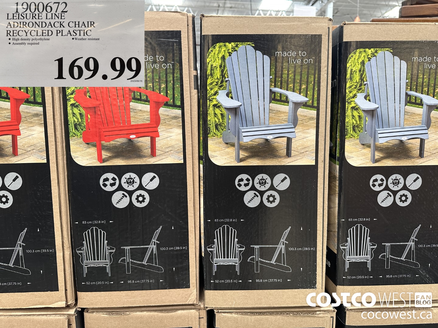 Costco Spring 2023 Seasonal Superpost Garden Camping Pools Toys   LEISURE LINE ADIRONDACK CHAIR RECYCLED PLASTIC 20230605 129060 