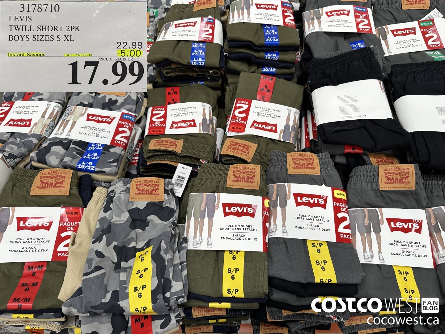 3178710 LEVIS TWILL SHORT 2PK BOYS SIZES S-XL  ($5.00 INSTANT SAVINGS EXPIRES ON 2023-06-18) $17.99