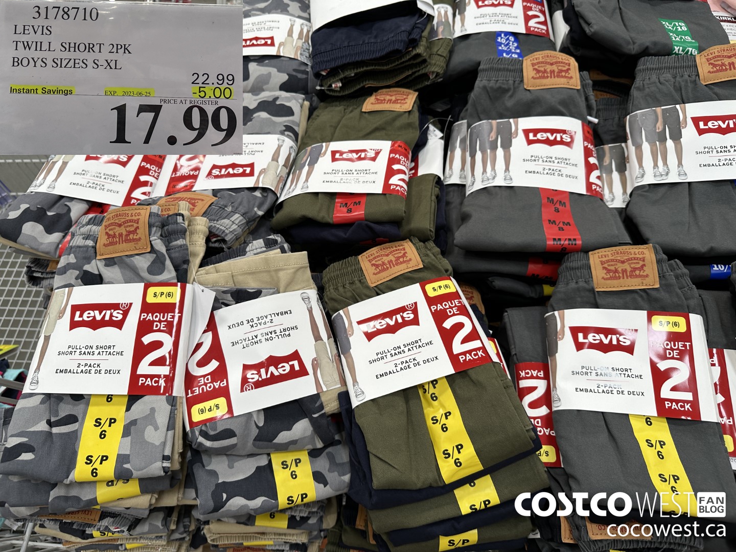 3178710 LEVIS TWILL SHORT 2PK BOYS SIZES S-XL  ($5.00 INSTANT SAVINGS EXPIRES ON 2023-06-25) $17.99