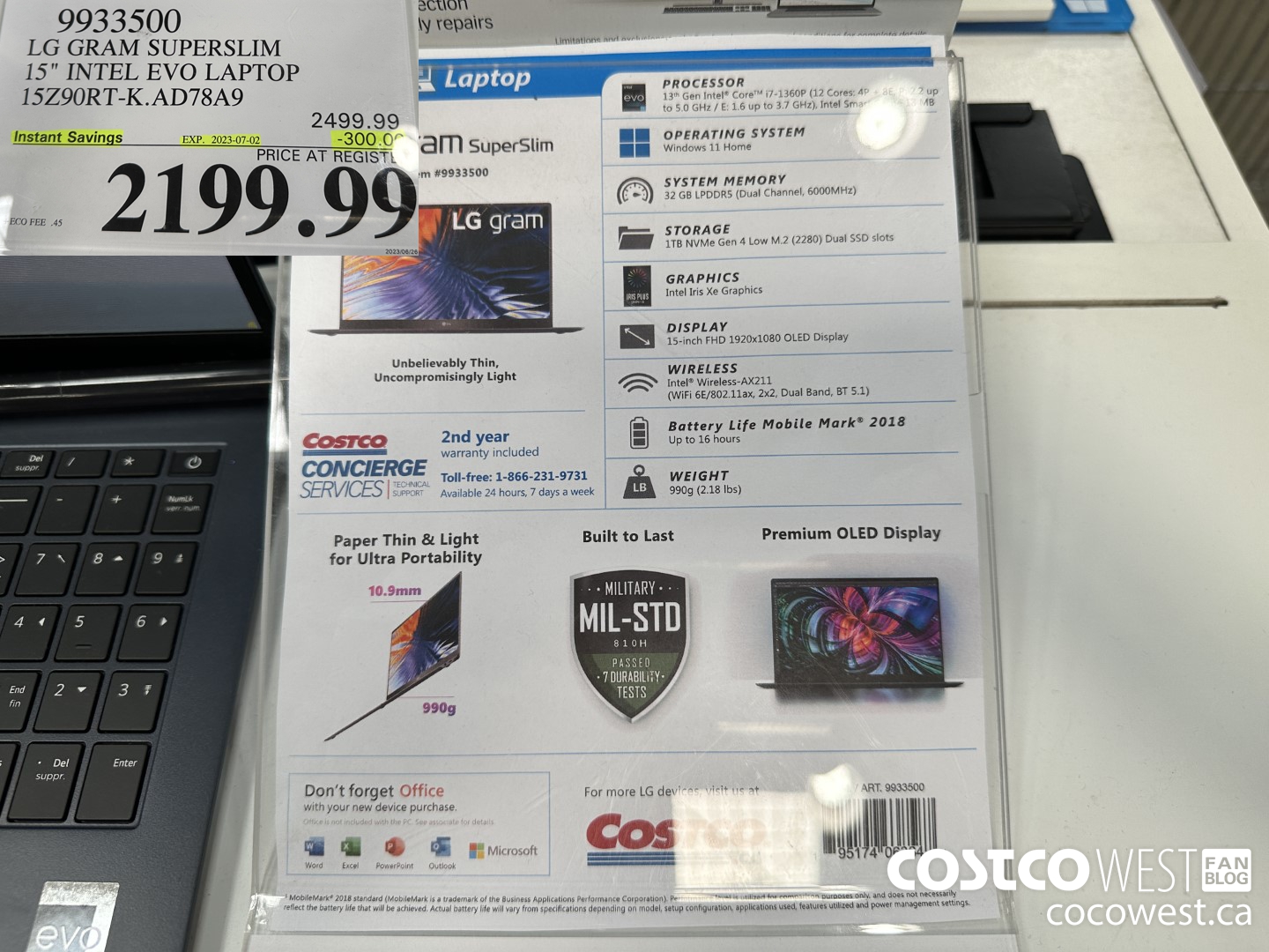 9933500 LG GRAM SUPERSLIM 15