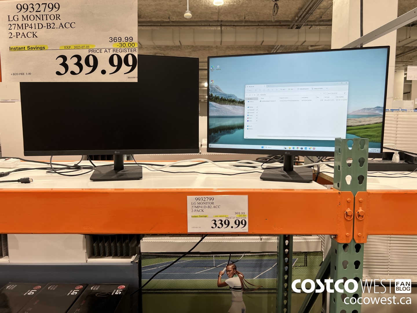 9932799 LG MONITOR 27MP41D-B2.ACC 2-PACK ($30.00 INSTANT SAVINGS EXPIRES ON 2023-07-03) $339.99