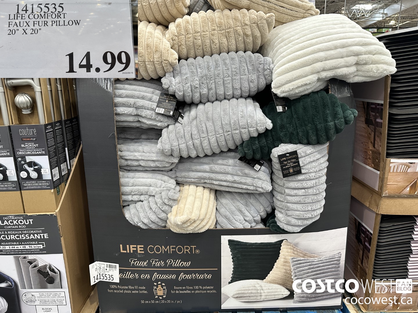 1415535 LIFE COMFORT FAUX FUR PILLOW 20