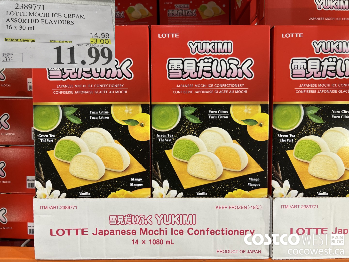 2389771 LOTTE MOCHI YUZU/VAN/GT/MANGO 36 X 30 ML ($3.00 INSTANT SAVINGS EXPIRES ON 2023-07-02) $11.99