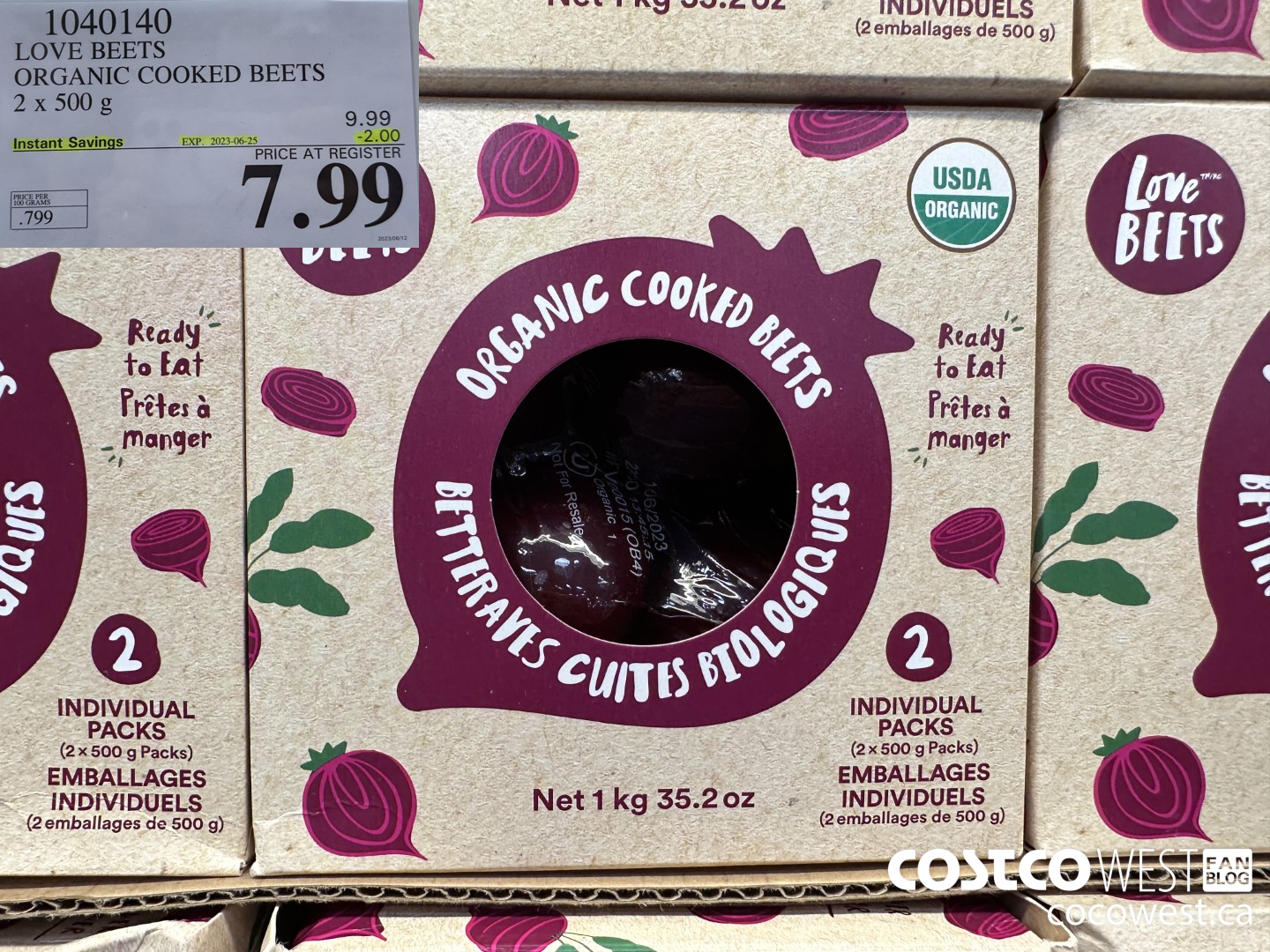 1040140 LOVE BEETS ORGANIC COOKED BEETS 1KG ($2.00 INSTANT SAVINGS EXPIRES ON 2023-06-25) $7.99