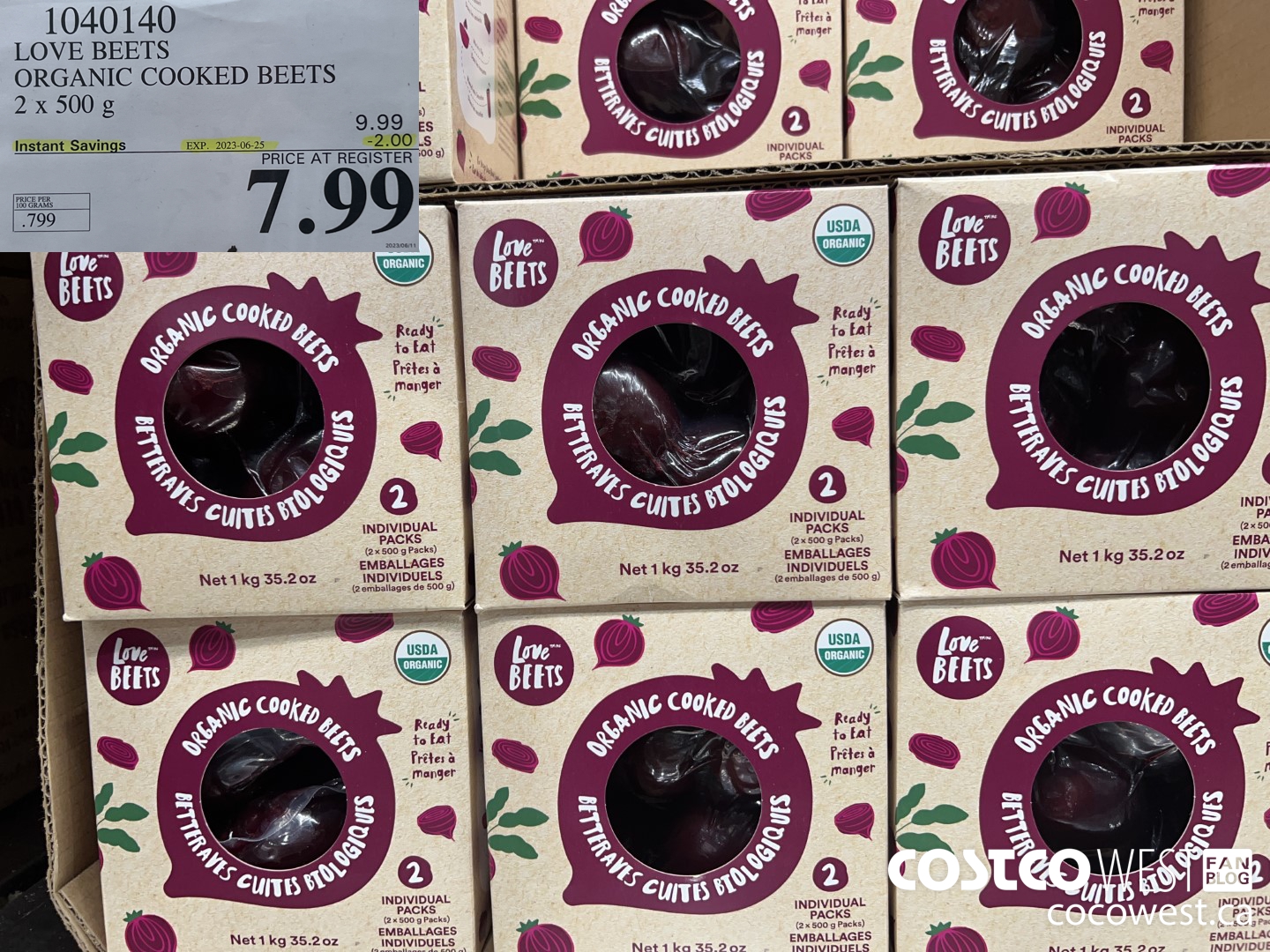 1040140 LOVE BEETS ORGANIC COOKED BEETS 1KG ($2.00 INSTANT SAVINGS EXPIRES ON 2023-06-25) $7.99