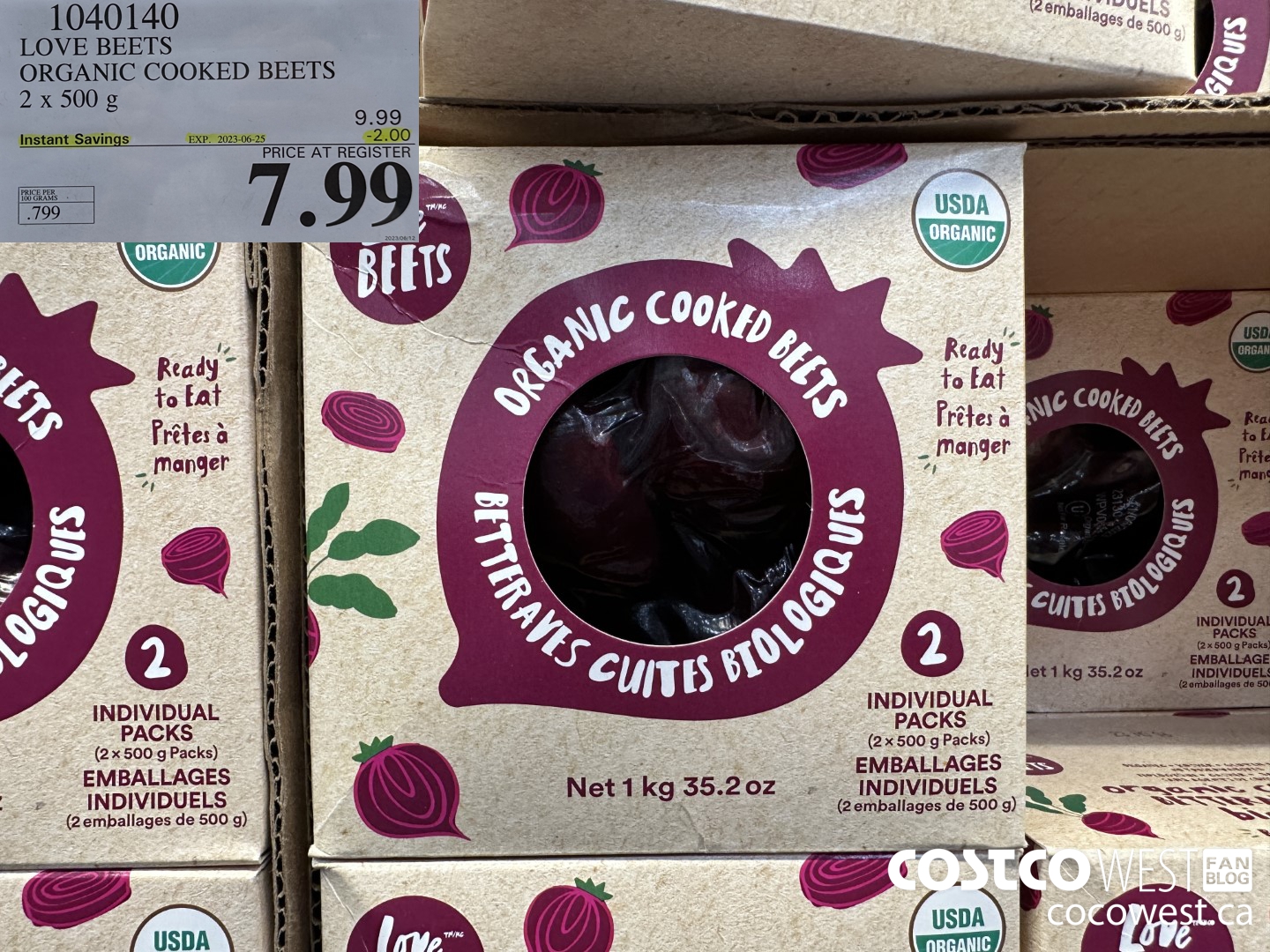 1040140 LOVE BEETS ORGANIC COOKED BEETS 1KG ($2.00 INSTANT SAVINGS EXPIRES ON 2023-06-25) $7.99