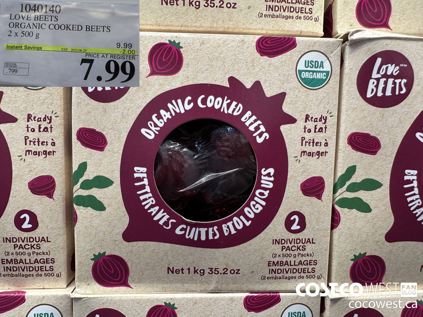 1040140 LOVE BEETS ORGANIC COOKED BEETS 1KG ($2.00 INSTANT SAVINGS EXPIRES ON 2023-06-29) $7.99