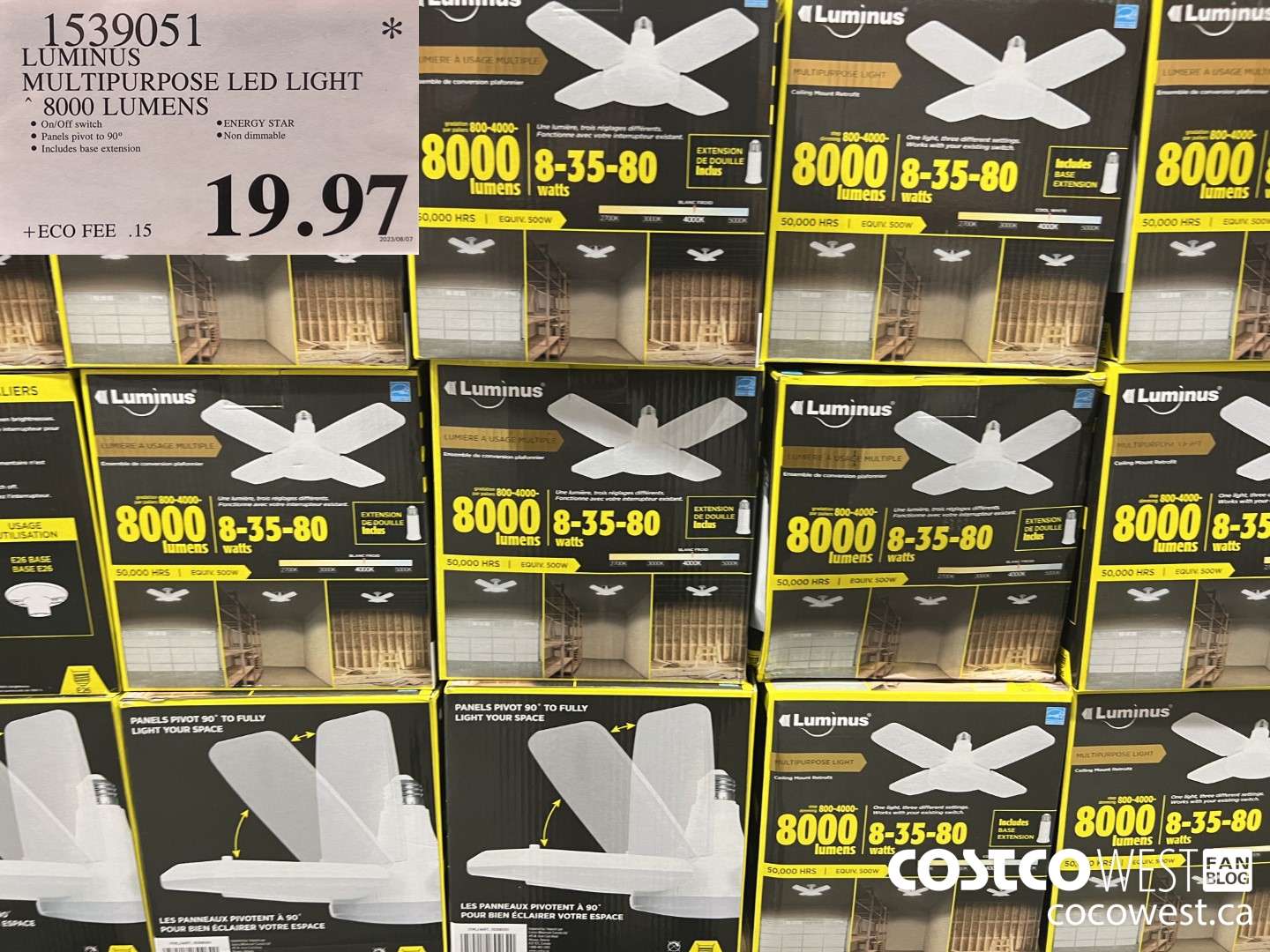 1539051 LUMINUS MULTIPURPOSE LED LIGHT 8000 LUMENS $19.97