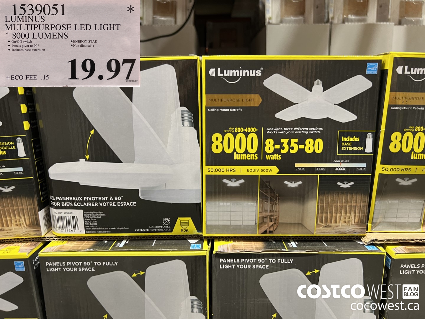 1539051 LUMINUS MULTIPURPOSE LED LIGHT 8000 LUMENS $19.97