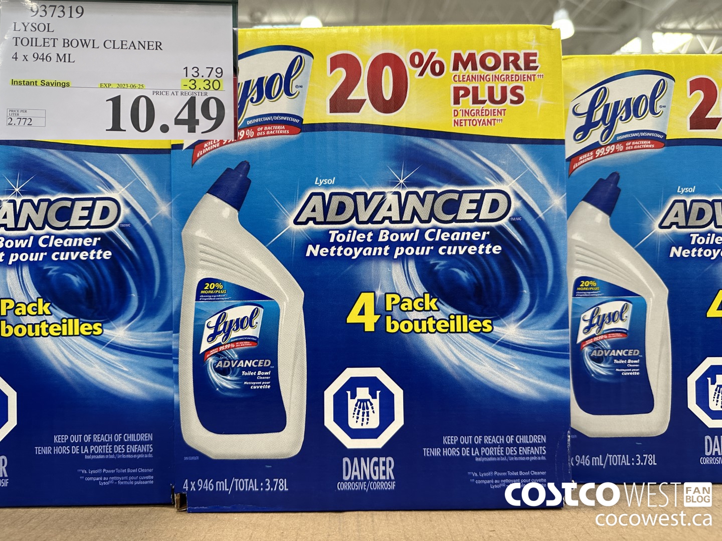 937319 LYSOL TOILET BOWL CLEANER 4 x 946 ML ($3.30 INSTANT SAVINGS EXPIRES ON 2023-06-25) $10.49