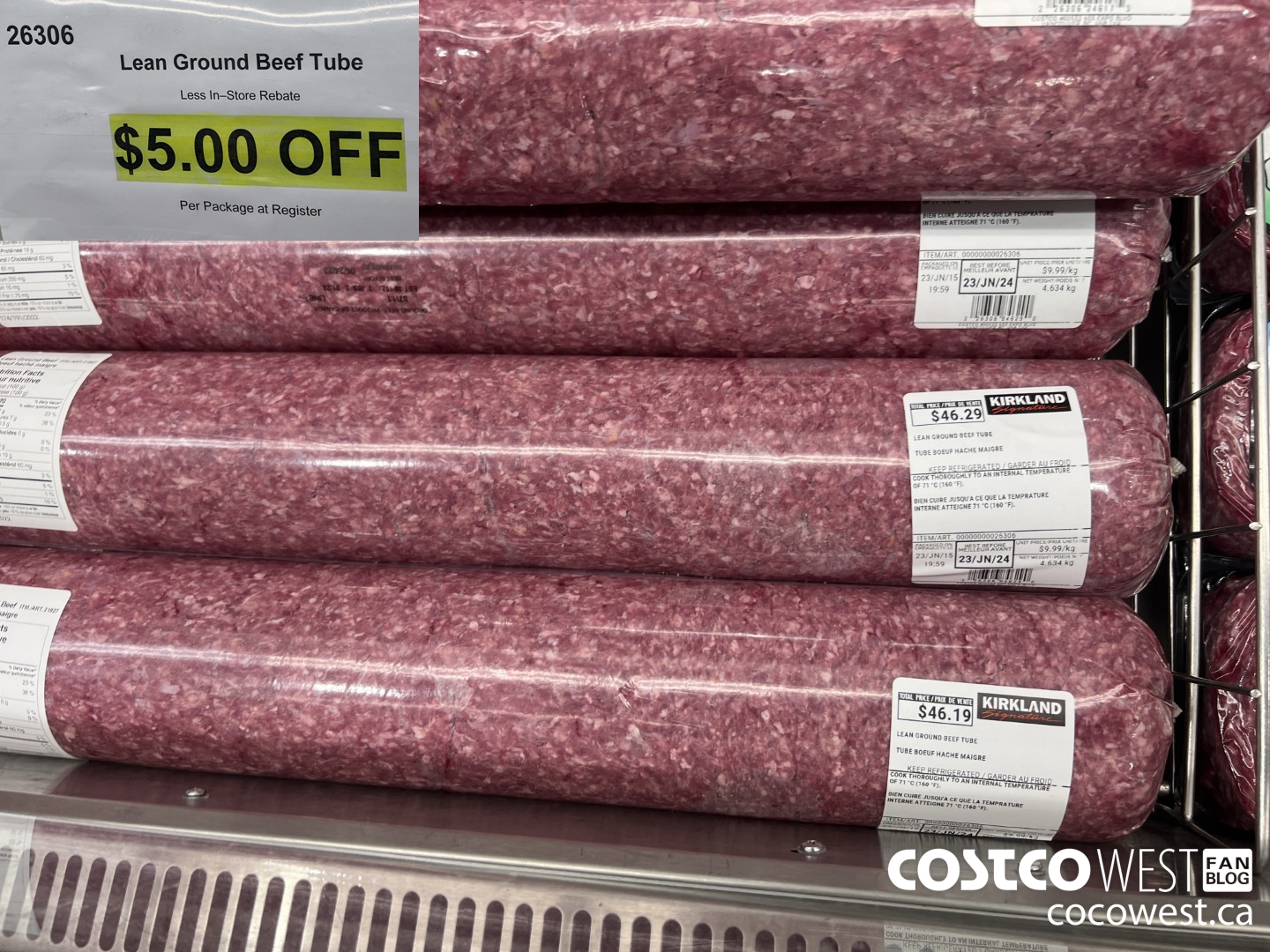 26306 Lean Ground Beef Tube ($5.00 INSTANT SAVINGS)
