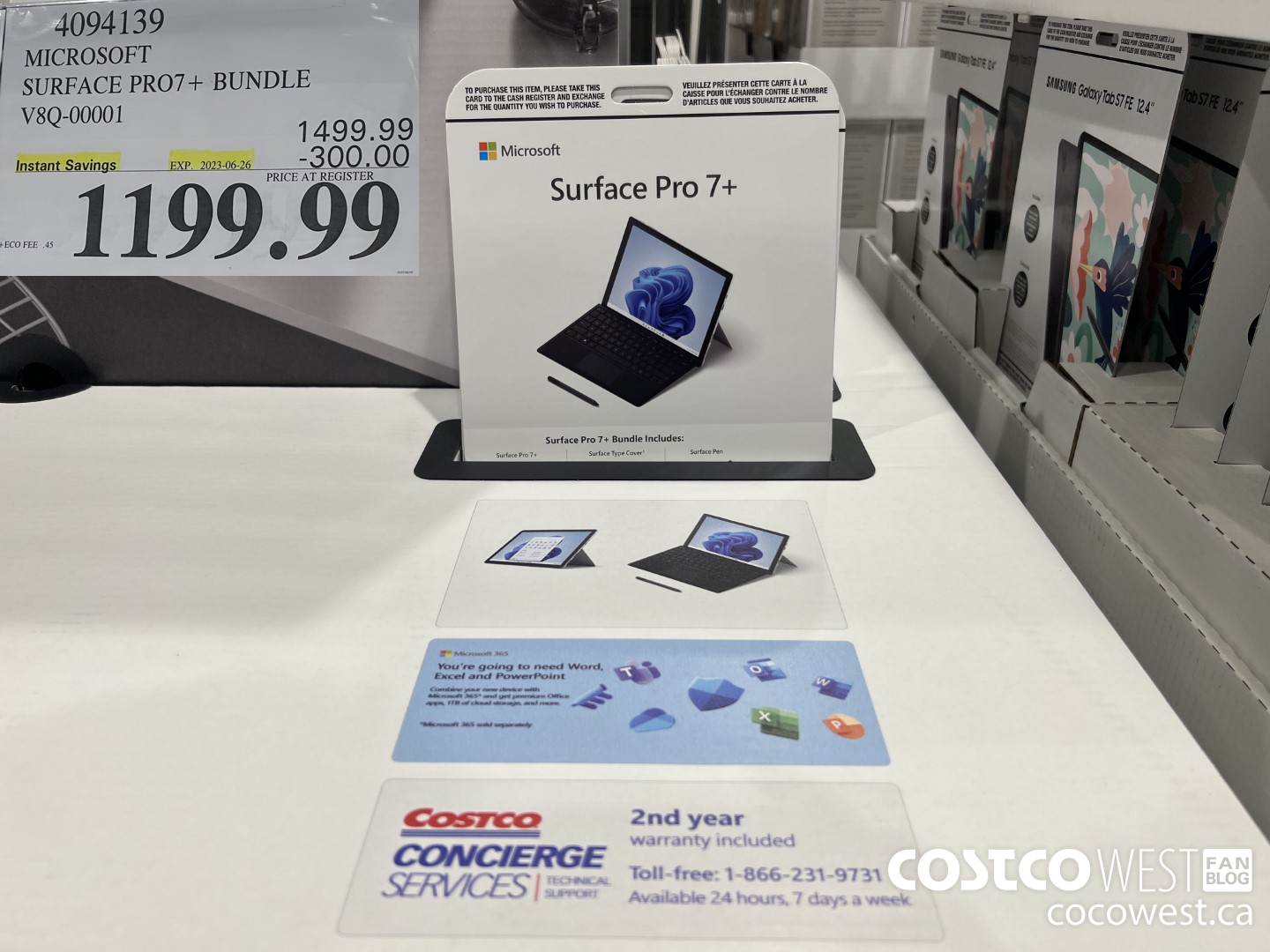 4094139 MICROSOFT SURFACE PRO7+ BUNDLE V8Q-00001 ($300.00 INSTANT SAVINGS EXPIRES ON 2023-06-26) $1199.99