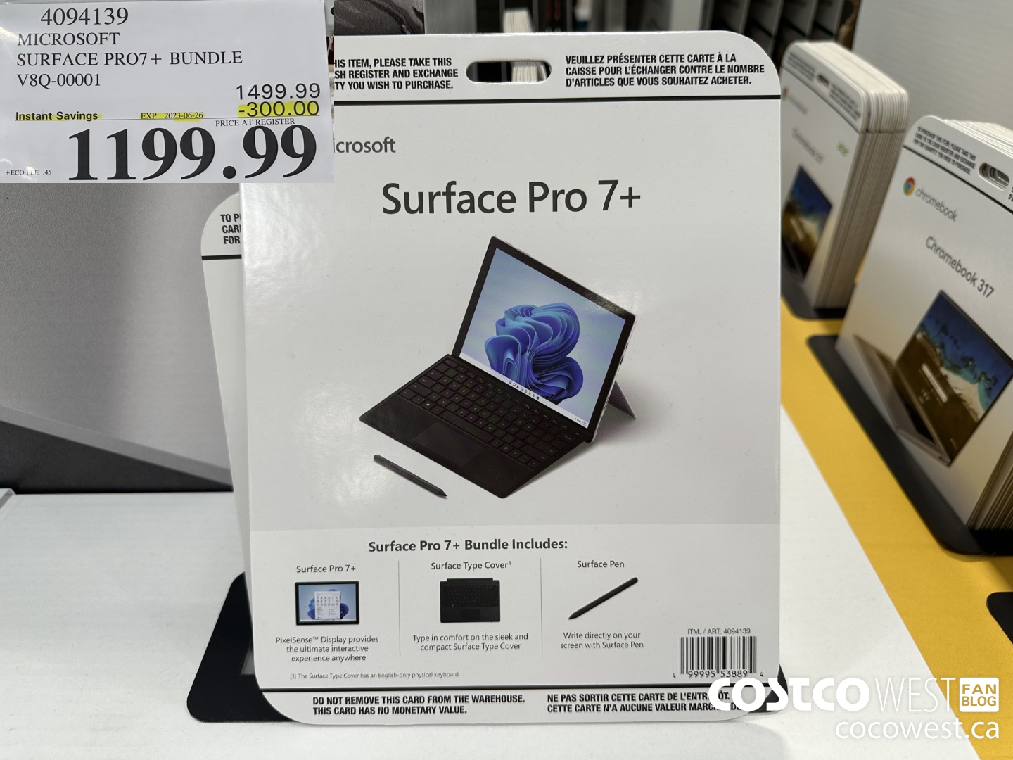 4094139 MICROSOFT SURFACE PRO7+ BUNDLE V8Q-00001 ($300.00 INSTANT SAVINGS EXPIRES ON 2023-06-26) $1199.99