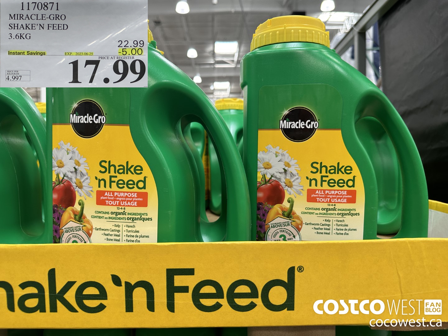 1170871 MIRACLE-GRO SHAKE'N FEED 3.6KG ($5.00 INSTANT SAVINGS EXPIRES ON 2023-06-25) $17.99