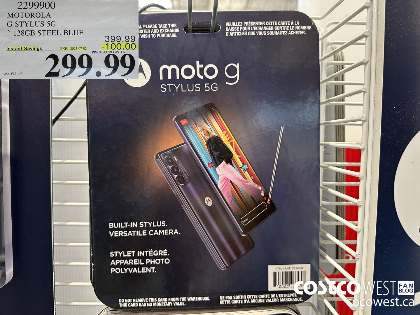 2299900 MOTO G STYLUS 5G 128GB STEEL BLUE ($100.00 INSTANT SAVINGS EXPIRES ON 2023-07-02) $299.99