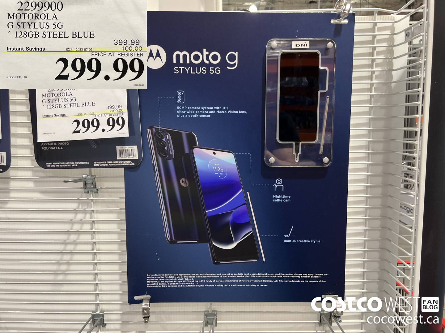 2299900 MOTO G STYLUS 5G SMARTPHONE UNLOCKED ($100.00 INSTANT SAVINGS EXPIRES ON 2023-07-02) $299.99