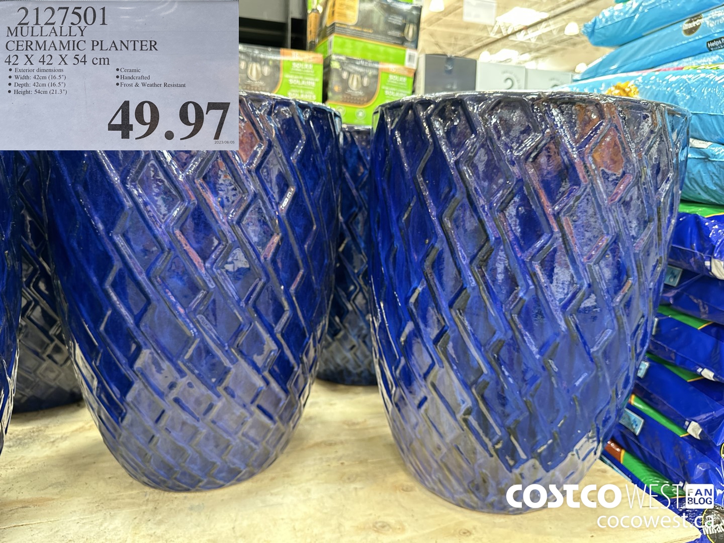 2127501 MULLALLY CERAMIC PLANTER 42 X 42 X 54 CM $49.97