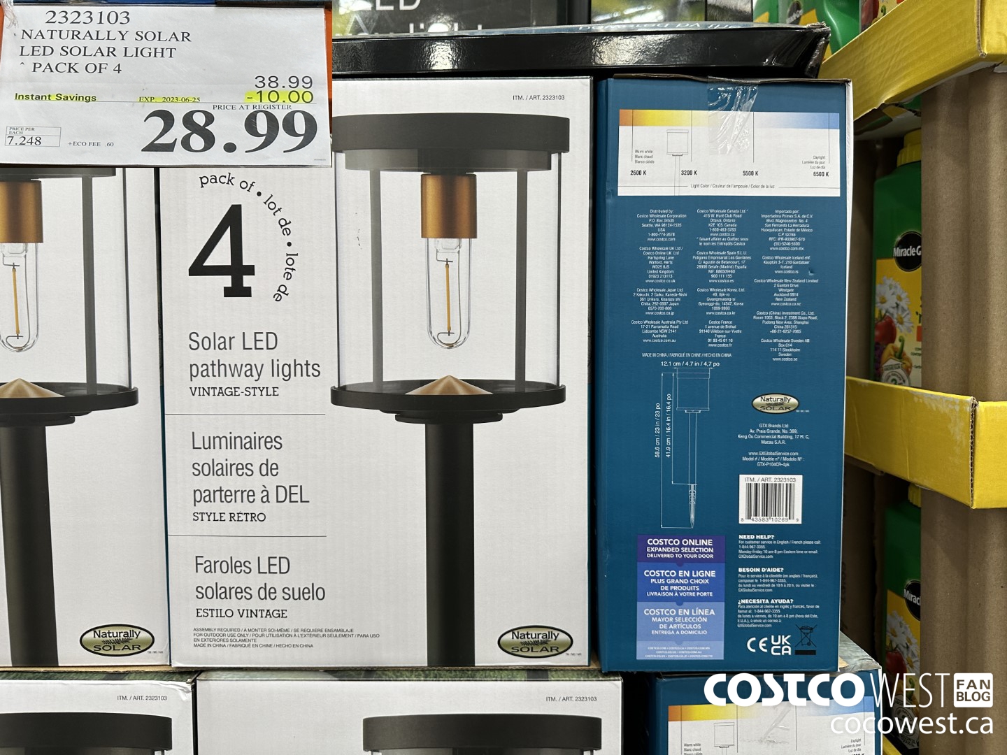 2323103 NATURALLY SOLAR LEG SOLAR LIGHT PACK OF 4 ($10.00 INSTANT SAVINGS EXPIRES ON 2023-06-25) $28.99