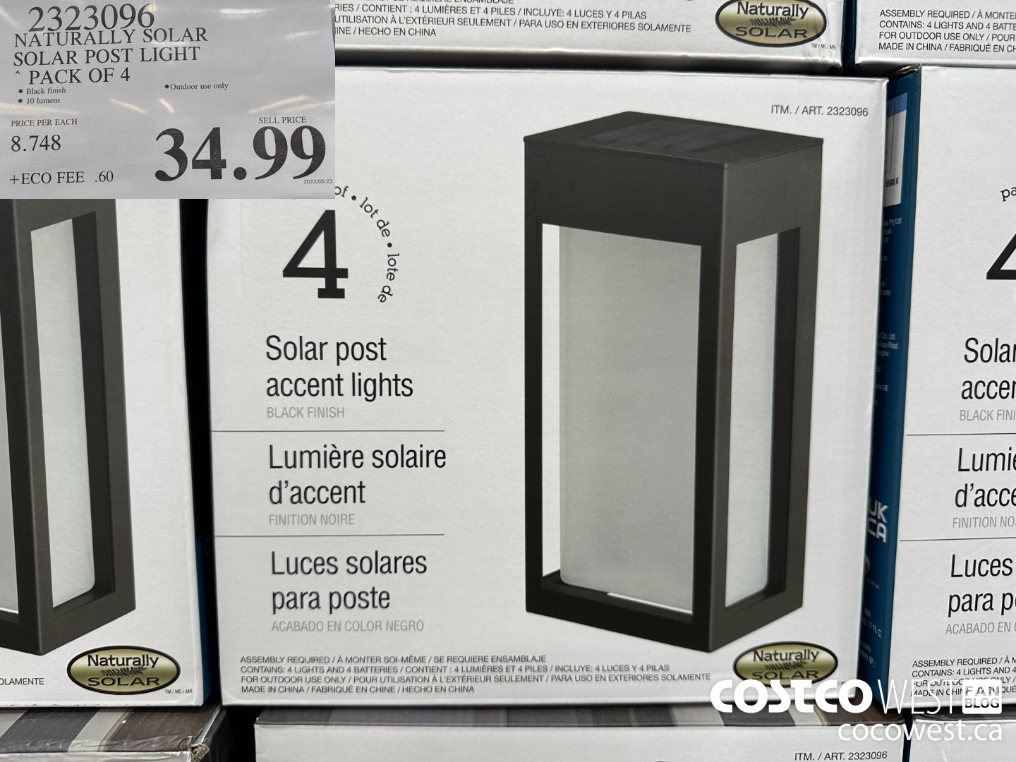 2323096 NATURALLY SOLAR SOLAR POST LIGHT PACK OF 4 $34.99