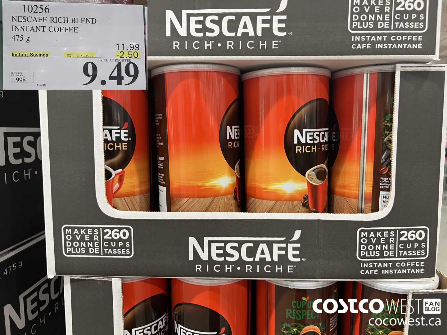 10256 NESCAFE RICH BLEND INSTANT COFFEE 475 g  ($2.50 INSTANT SAVINGS EXPIRES ON 2023-06-25) $9.49
