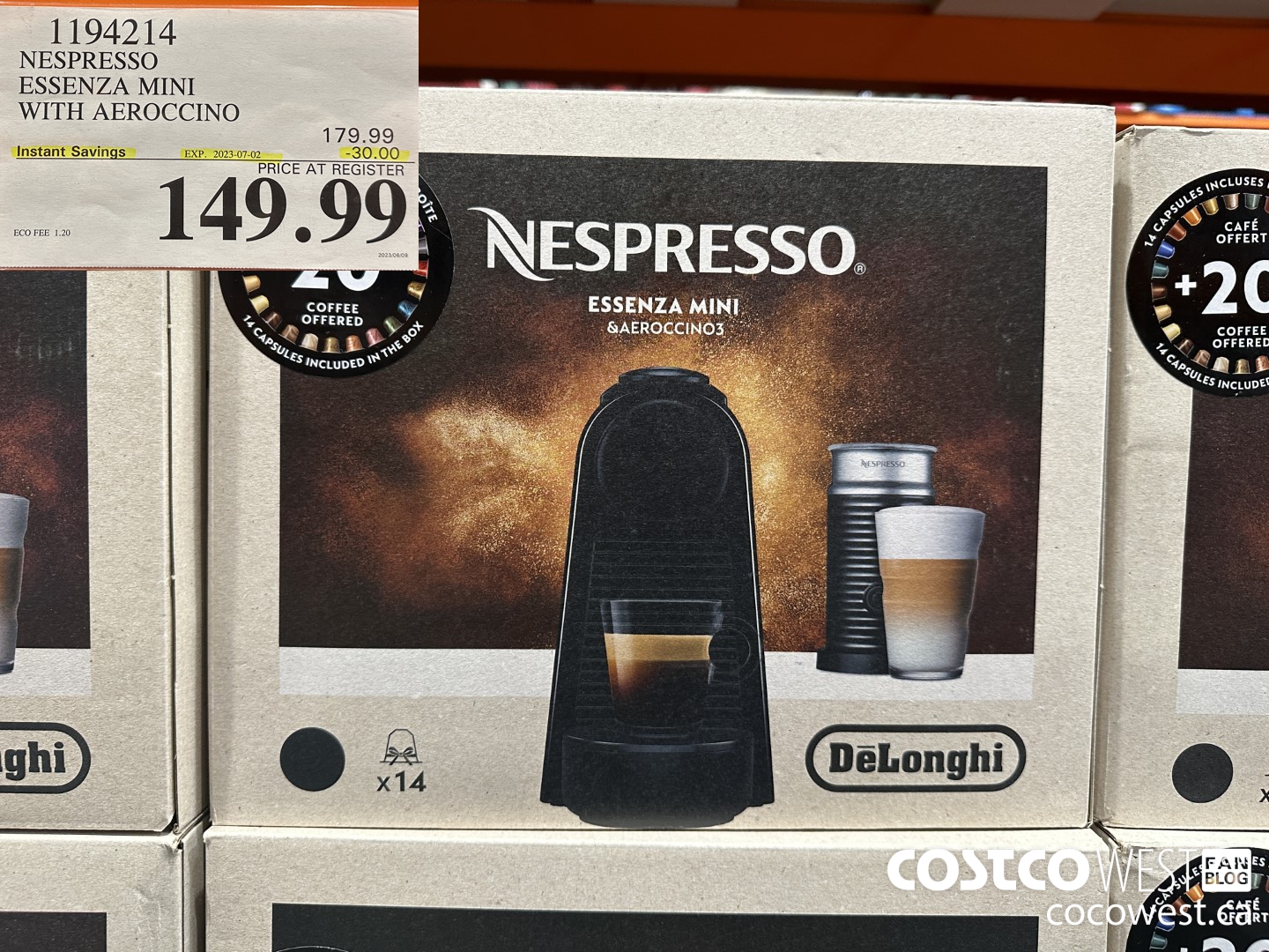 1194214 NESPRESSO ESSENZA MINI WITH AEROCCINO ($30.00 INSTANT SAVINGS EXPIRES ON 2023-07-02) $149.99