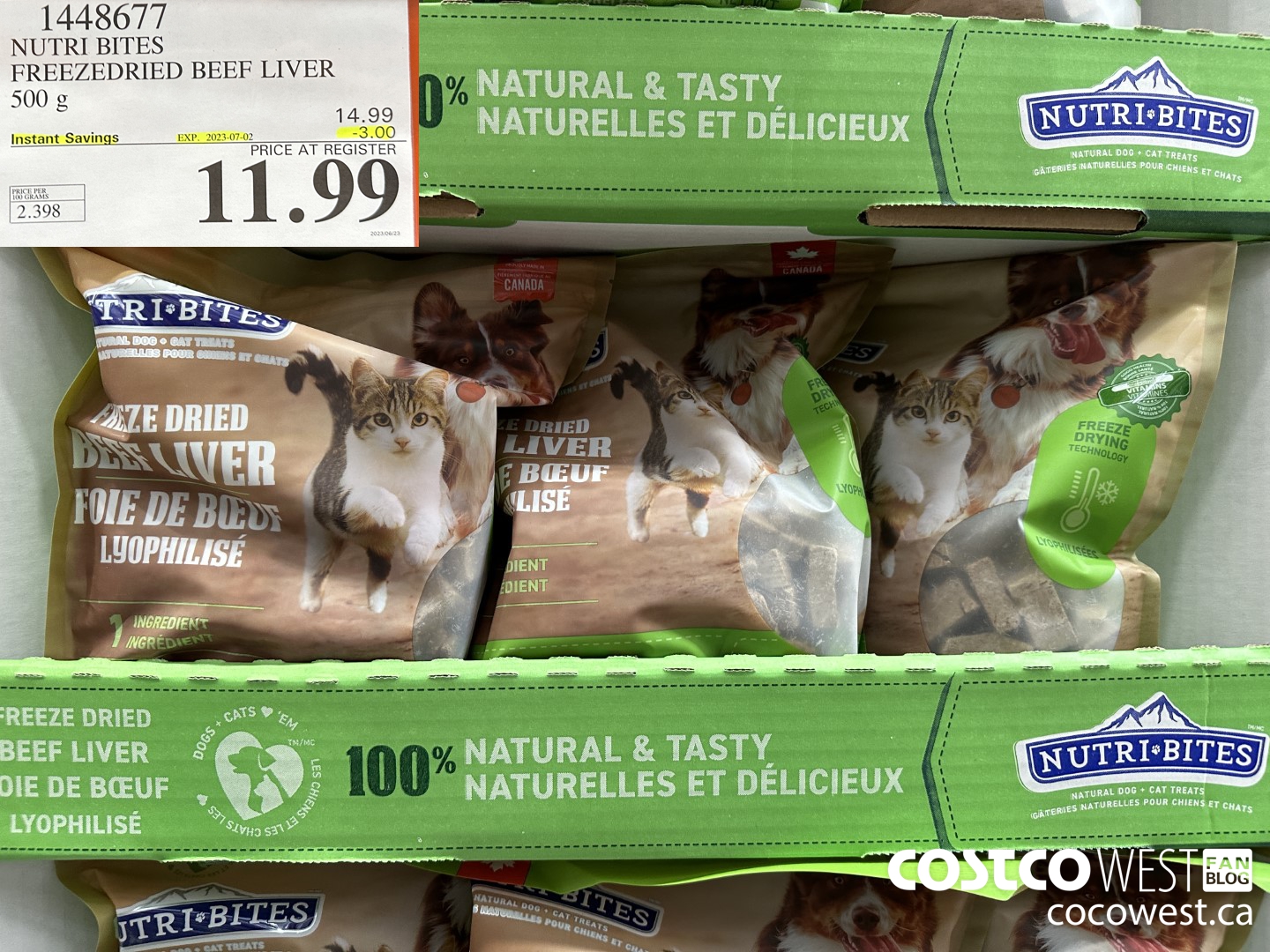 1448677 NUTRI BITES FREEZEDRIED BEEF LIVER 500 g ($3.00 INSTANT SAVINGS EXPIRES ON 2023-07-02) $11.99