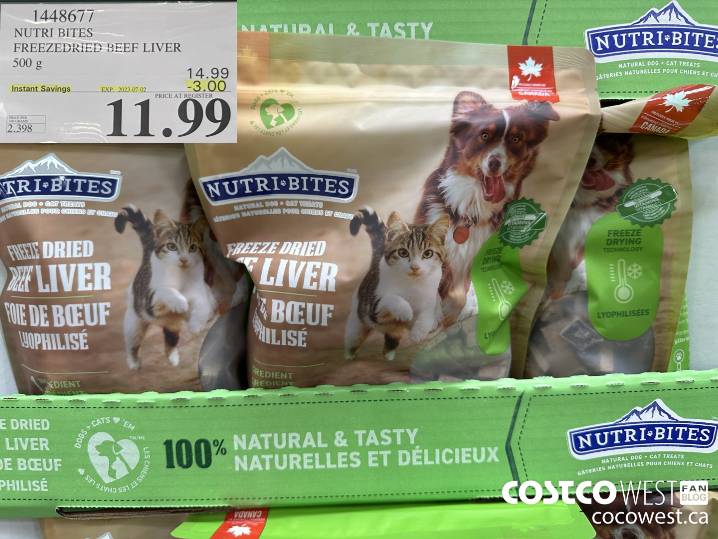 1448677 NUTRI BITES FREEZEDRIED BEEF LIVER 500 g ($3.00 INSTANT SAVINGS EXPIRES ON 2023-07-02) $11.99