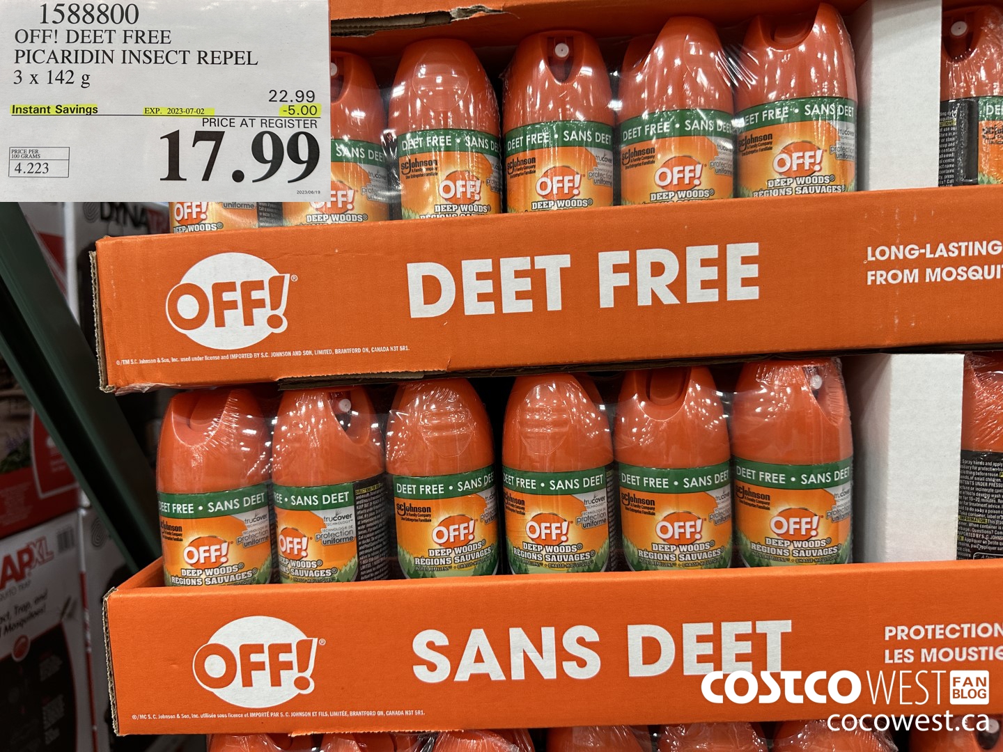 1588800 OFF! DEET FREE PICARIDIN INSECT REPEL 3 x 142 g  ($5.00 INSTANT SAVINGS EXPIRES ON 2023-07-02) $17.99