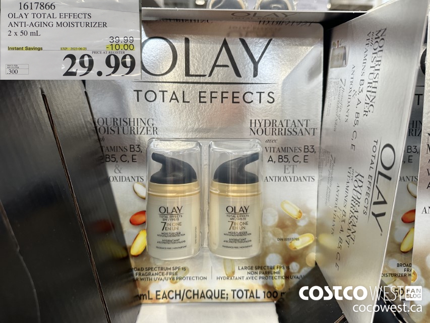 1617866 OLAY TOTAL EFFECTS ANTI-AGING MOISTURIZER 2 X 50 ML ($10.00 INSTANT SAVINGS EXPIRES ON 2023-06-25) $29.99