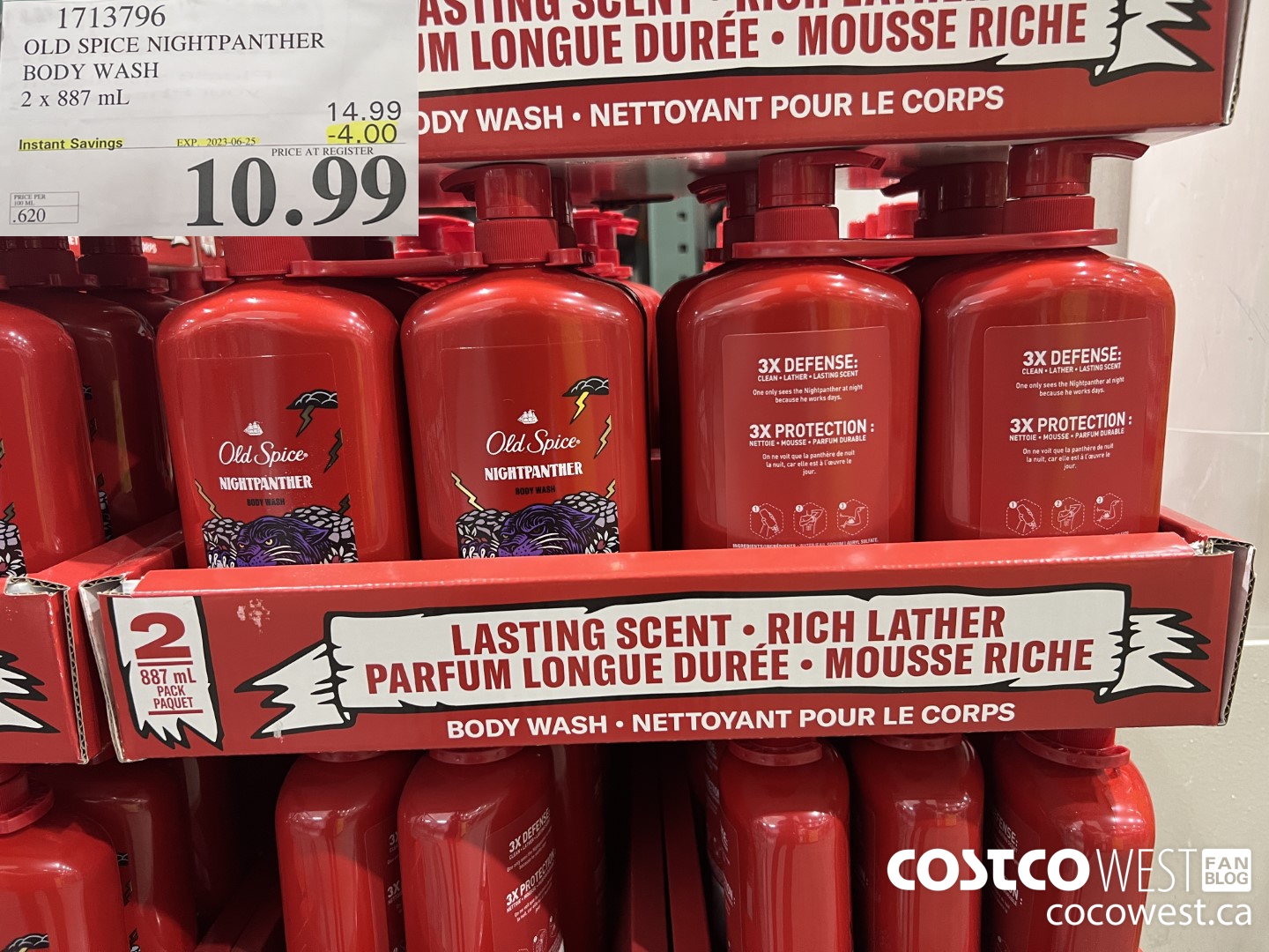 1713796 OLD SPICE NIGHTPANTHER BODY WASH 2 X 887 ML ($4.00 INSTANT SAVINGS EXPIRES ON 2023-06-25) $10.99
