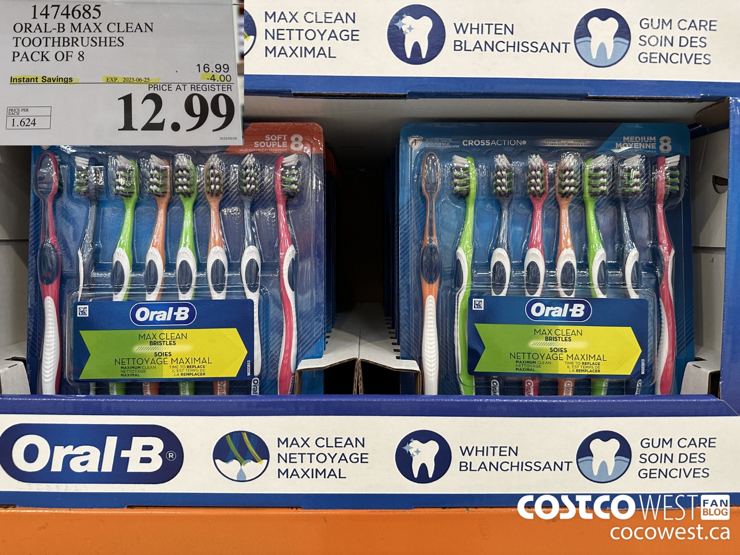 1474685 ORAL-B MAX CLEAN TOOTHBRUSHES PACK OF 8 ($4.00 INSTANT SAVINGS EXPIRES ON 2023-06-25) $12.99