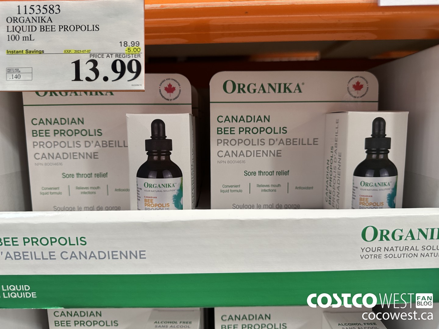 1153583 ORGANIKA LIQUID BEE PROPOLIS 100 mL ($5.00 INSTANT SAVINGS EXPIRES ON 2023-07-02) $13.99